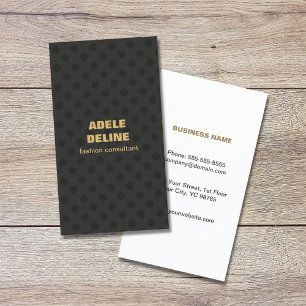Carte De Visite Dots gris chic moderne Gold Beauty Consultant