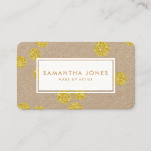 Carte De Visite Dots métalliques d'or Classic Modern Make Up Artis