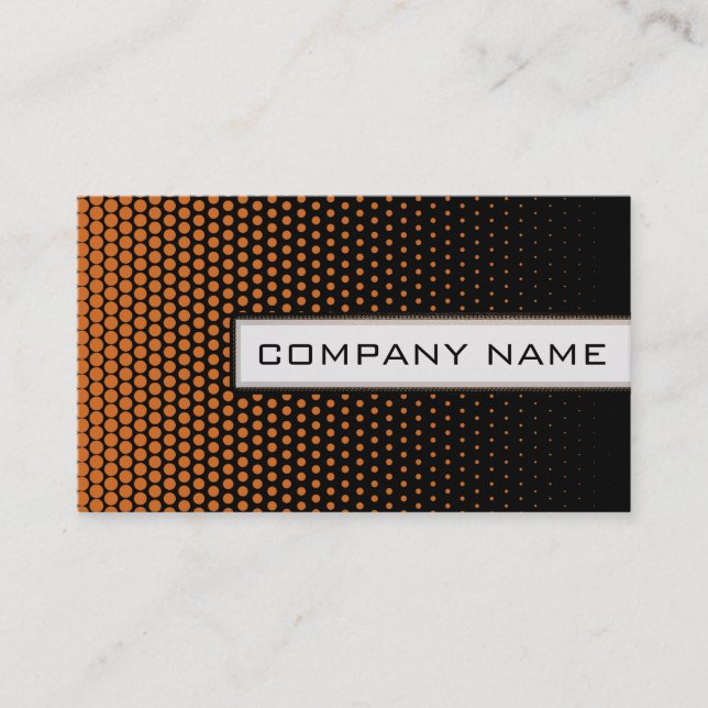 Carte De Visite Dots Techno Orange Élégant Noir Moderne (Devant)