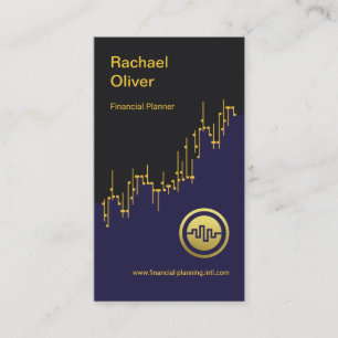 Carte De Visite Double Tone Faux Gold Stock Index Wave Financial