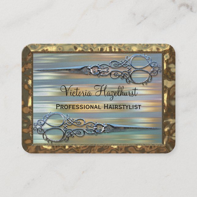 Carte De Visite Doubles ciseaux de Wythcoiffer professionnels (Devant)