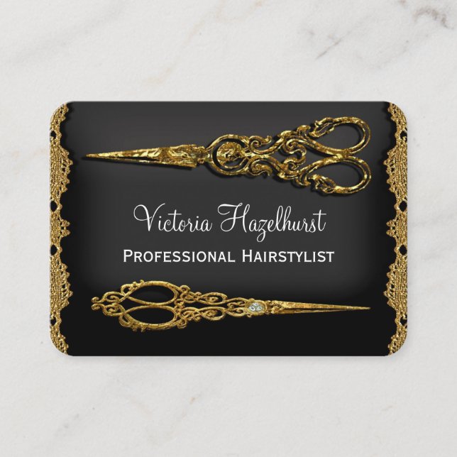 Carte De Visite Doubles ciseaux purs de Hazelhurst ronds (Devant)