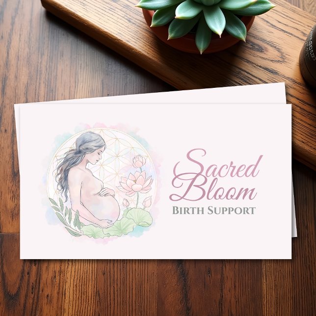 Carte De Visite Doula - Entraîneur de naissance - Fleur de vie - l (Créateur téléchargé)