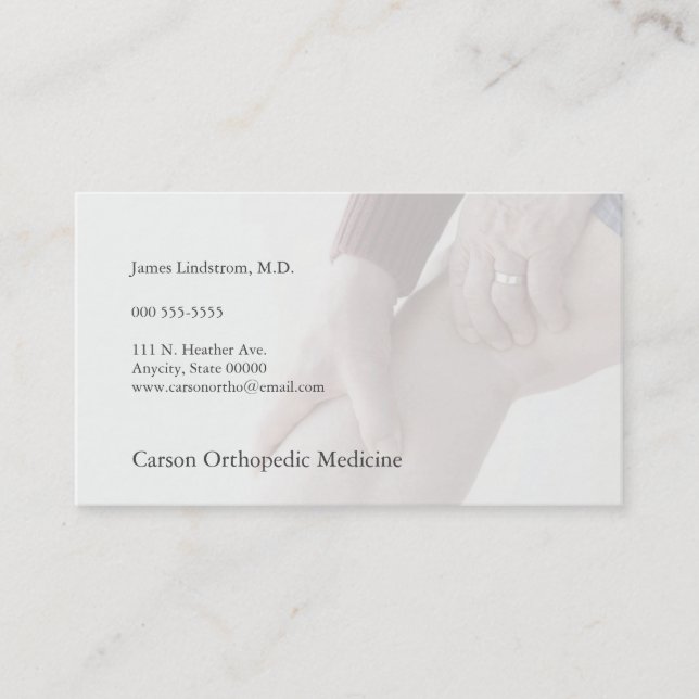 Carte De Visite Douleur dans le dos de la jambe (Devant)