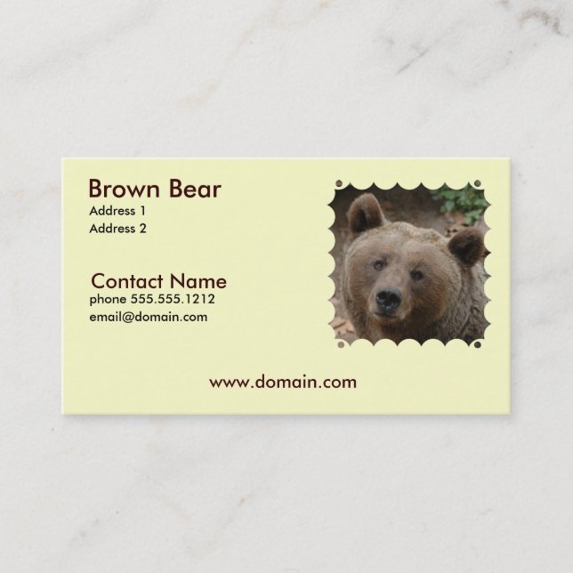 Carte de visite d'ours Brown (Devant)