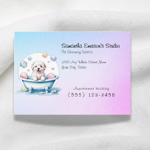 Carte De Visite Doux chiot toilettage chien toilettage couleur pro