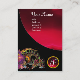 Carte De Visite DRAGO GEM STONE MONOGRAM noir rouge bordeaux