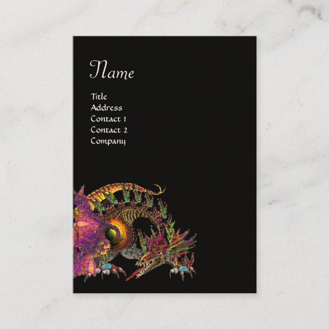 Carte De Visite DRAGO, Monogramme, violet noir (Devant)