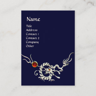 Carte De Visite DRAGON DE MER 2 MONOGRAMME DE RUBY blanc rouge ble