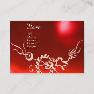 Carte De Visite DRAGON DE MER 2 MONOGRAMME rouge blanc
