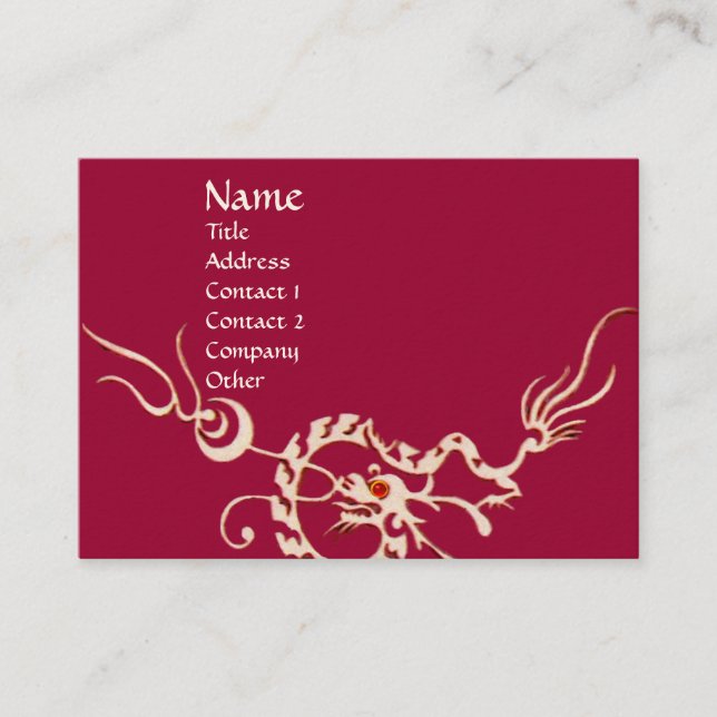 Carte De Visite DRAGON DE MER 2.noir et blanc rouge (Devant)