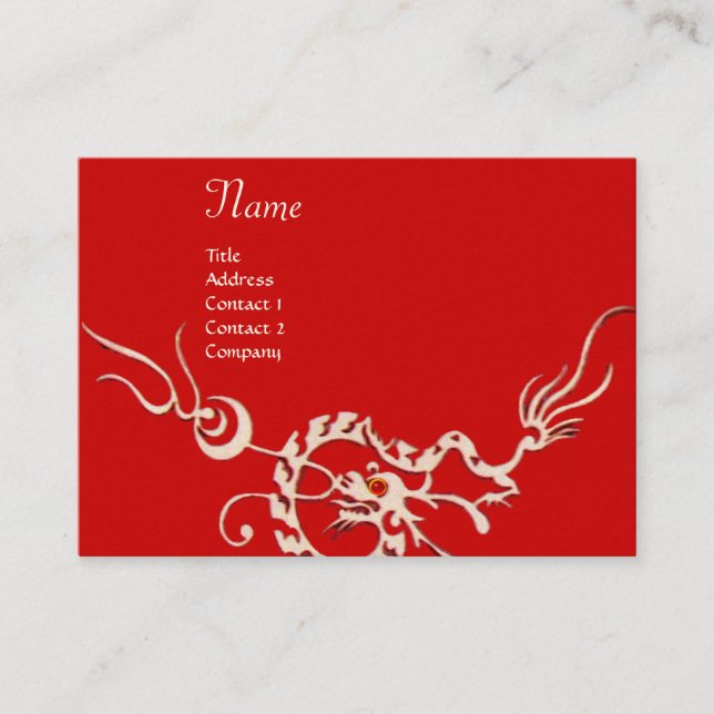 Carte De Visite DRAGON DE MER 2.noir et blanc rouge (Devant)