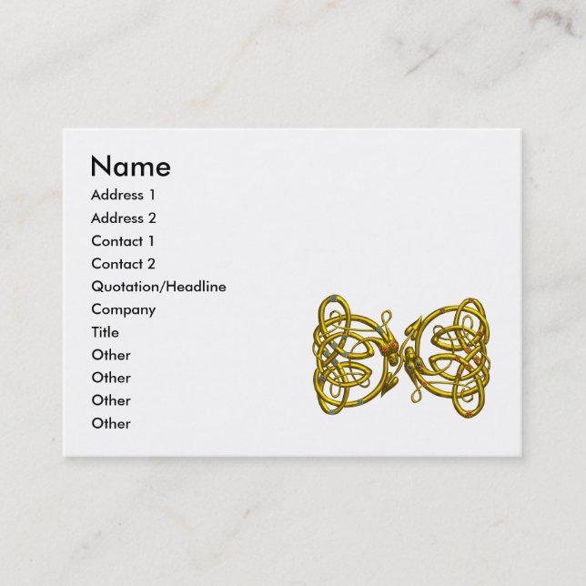 Carte De Visite DRAGON LOVE / Gold Celtic Knots Blanc (Devant)