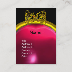 Carte De Visite DRAGON LOVE RUBY MONOGRAM rouge noir rose jaune