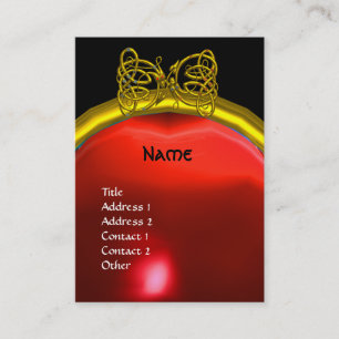 Carte De Visite DRAGON LOVE RUBY MONOGRAM rouge noir rose jaune