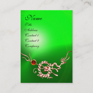 Carte De Visite DRAGON MARITIME 2 MONOGRAMME vert vert blanc rouge