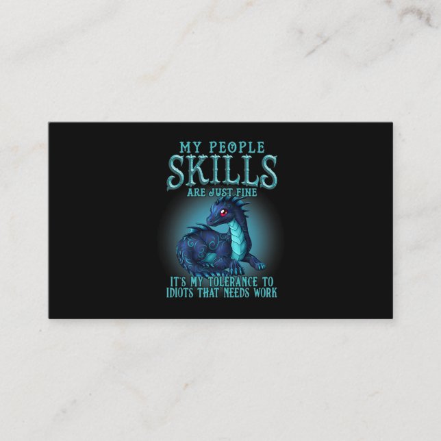 Carte De Visite Dragon Mes Compétences De Gens Sont Juste Bien Mon (Devant)