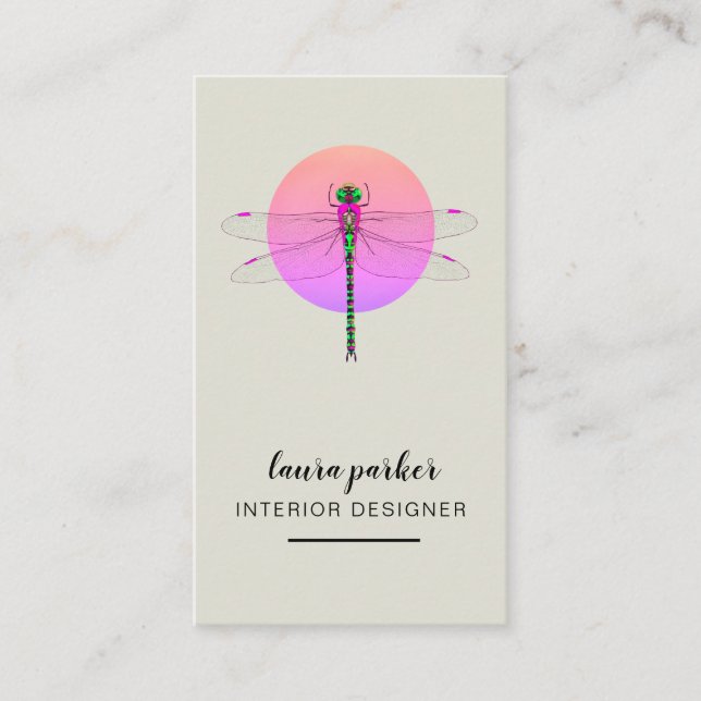 Carte De Visite Dragonfly Creative Designer Nature Rose (Devant)