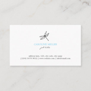 Carte De Visite Dragonfly illustration feminine elegant cute card