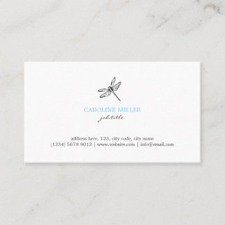Carte De Visite Dragonfly illustration feminine elegant cute card