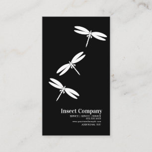 Carte De Visite Dragonfly Pest Control Company Logo noir blanc