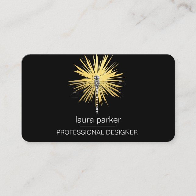 Carte De Visite Dragonfly Professional Black Gold (Devant)