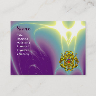 Carte De Visite DRAGONS D'OR TWIN /Vagues de lumière verte violet