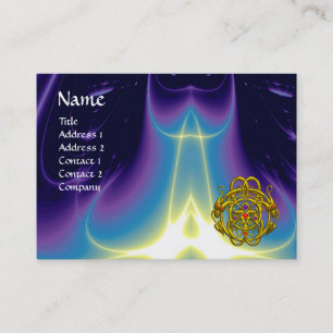 Carte De Visite DRAGONS DOUCES D'OR /Vagues Bleues violettes