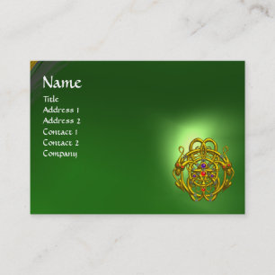 Carte De Visite DRAGONS JUMEAUX Émeraude verte