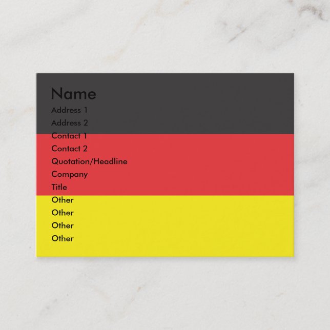 CARTE DE VISITE DRAPEAU ALLEMAND ET CALENDRIER 2011 (Devant)