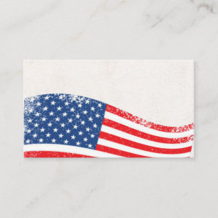 Carte De Visite Drapeau américain en détresse patriotique rouge bl