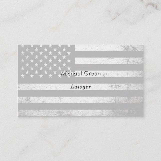 Carte De Visite Drapeau américain grunge noir 2 (Devant)