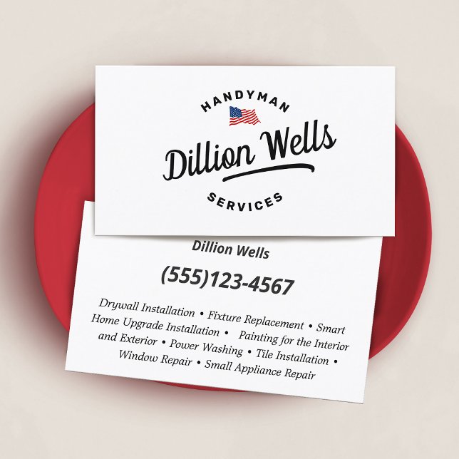 Carte De Visite Drapeau américain Handyman Carpenter (Créateur téléchargé)