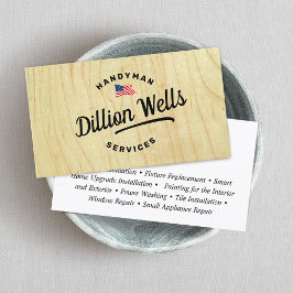 Carte De Visite Drapeau américain Handyman Carpenter