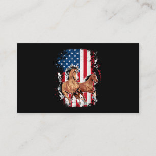 Carte De Visite Drapeau américain Patriotique Horse Horse équitati
