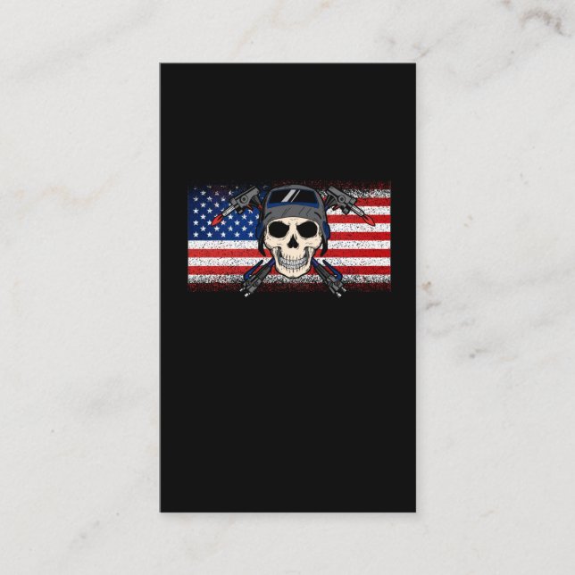 Carte De Visite Drapeau américain Soudage du crâne Métalworking US (Devant)