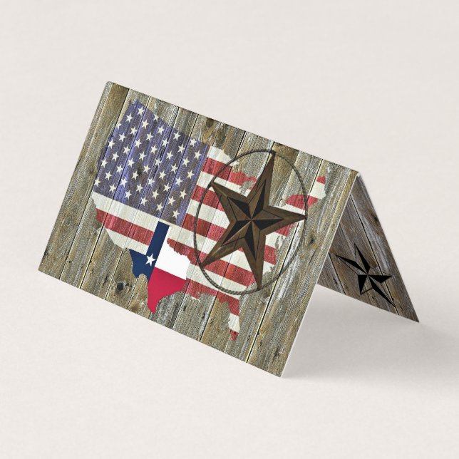 Carte De Visite Drapeau américain Texas Lone Star (Devant)