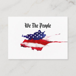 Carte De Visite *~* Drapeau américain We The People Aquarelle