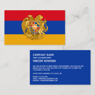 Carte De Visite Drapeau arménien et armoiries, Drapeau de l'Arméni