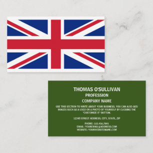 Carte De Visite Drapeau britannique, Drapeau de l'Irlande du Nord