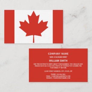 Carte De Visite Drapeau canadien, drapeau du Canada