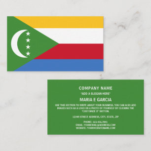 Carte De Visite Drapeau comorien, Drapeau des Comores