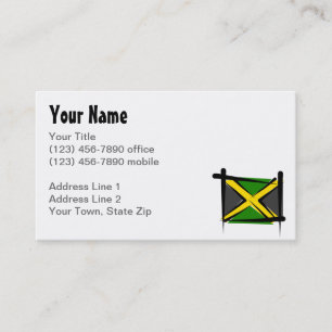 Carte De Visite Drapeau de brosse de la Jamaïque