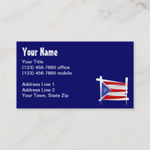 Carte De Visite Drapeau de brosse de Porto Rico