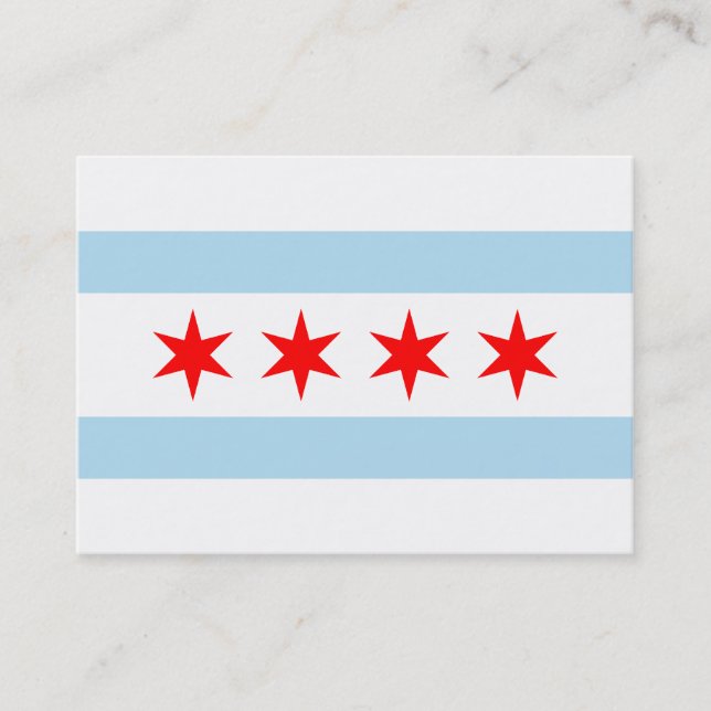 Carte De Visite Drapeau de Chicago (Devant)