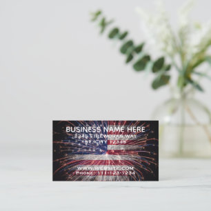 Carte De Visite Drapeau de feux d'artifice patriotique