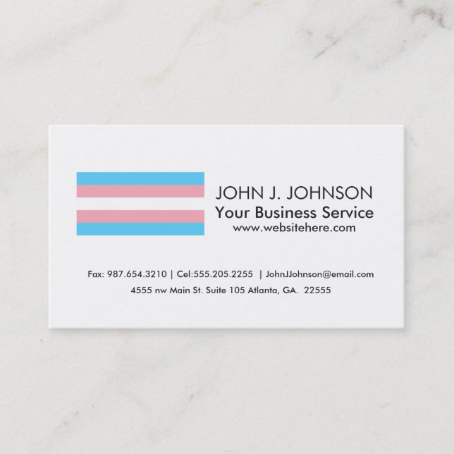 Carte De Visite Drapeau de fierté de transsexuel (Devant)