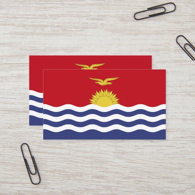 Carte De Visite Drapeau de Kiribati (Devant/Arrière en situation)