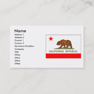 Carte De Visite Drapeau de la Californie