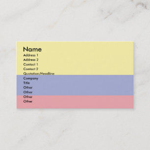 Carte De Visite Drapeau de la Colombie